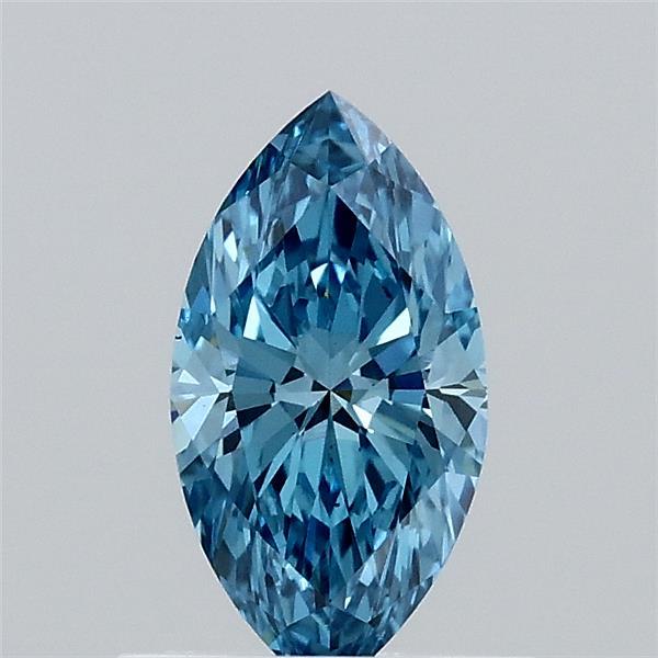 0.63 Carat Marquise Shaped, Ideal Cut, FANCY VIVID BLUE Color, VS1 Clarity, IGI Certified Lab Grown Diamond