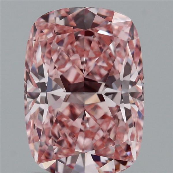 2.24 Carat Cushion Shaped, Ideal Cut, FANCY VIVID PINK Color, VVS2 Clarity, IGI Certified Lab Grown Diamond