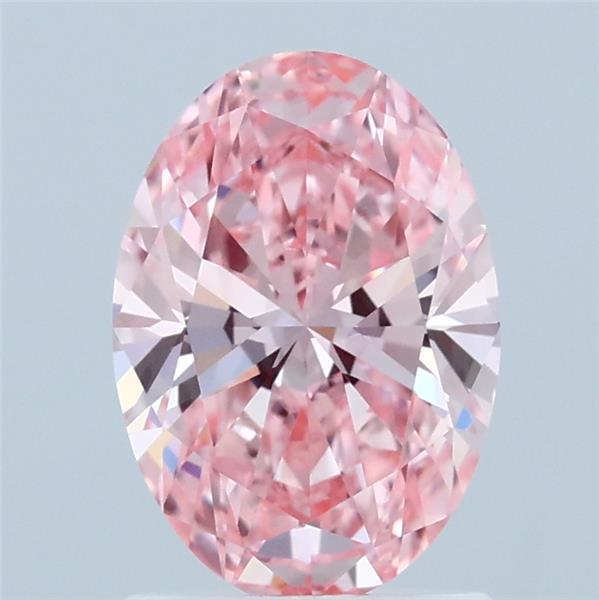 1.37 Carat Oval Shaped, Ideal Cut, FANCY VIVID PINK Color, VVS2 Clarity, IGI Certified Lab Grown Diamond