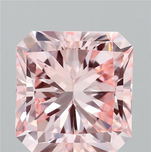 3.01 Carat Radiant Shaped, Excellent Cut, FANCY INTENSE PINK Color, VS1 Clarity, IGI Certified Lab Grown Diamond