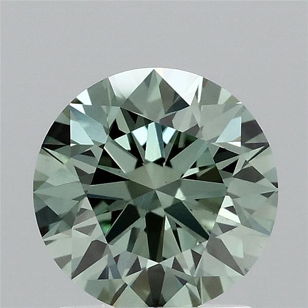 1.54 Carat Round Shaped, Ideal Cut, FANCY VIVID GREEN Color, VS1 Clarity, IGI Certified Lab Grown Diamond