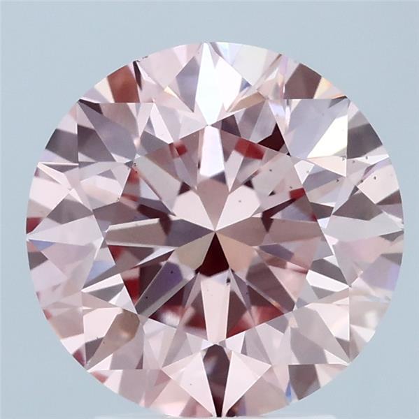3.01 Carat Round Shaped, Excellent Cut, FANCY INTENSE PINK Color, VS2 Clarity, IGI Certified Lab Grown Diamond