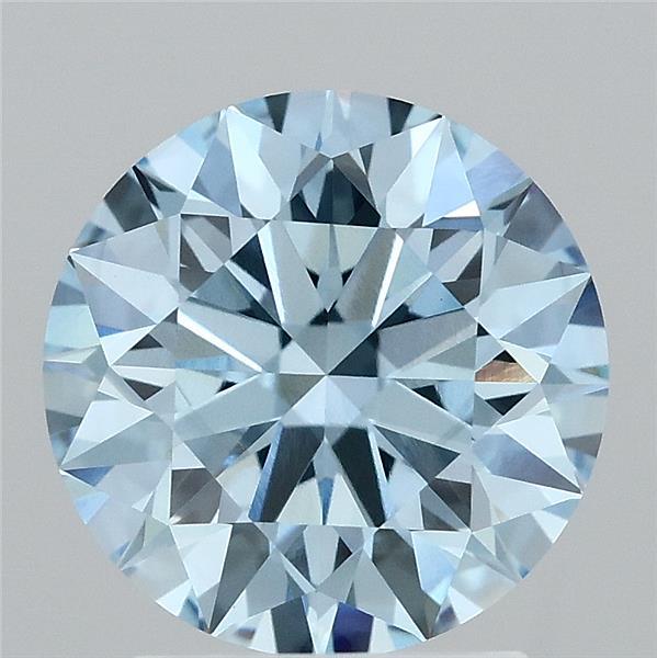 2.32 Carat Round Shaped, Ideal Cut, FANCY VIVID BLUE Color, VS1 Clarity, IGI Certified Lab Grown Diamond