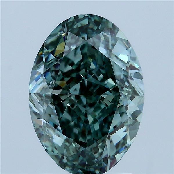 3.08 Carat Oval Shaped, Excellent Cut, FANCY INTENSE GREEN Color, VS1 Clarity, IGI Certified Lab Grown Diamond