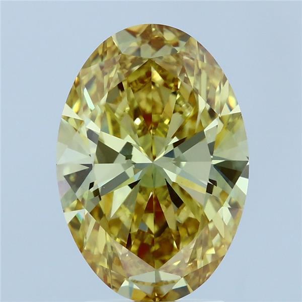 3.00 Carat Oval Shaped, Ideal Cut, FANCY INTENSE YELLOW Color, VS1 Clarity, IGI Certified Lab Grown Diamond