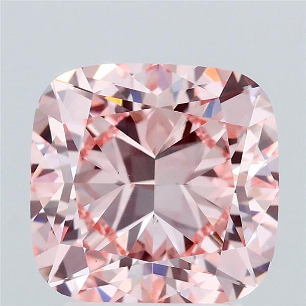 3.09 Carat Cushion Shaped, Ideal Cut, FANCY INTENSE PINK Color, VS1 Clarity, IGI Certified Lab Grown Diamond