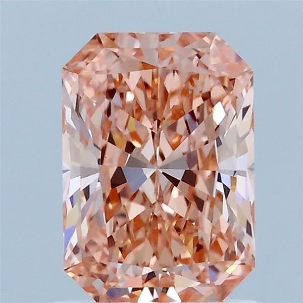 1.24 Carat Radiant Shaped, Ideal Cut, FANCY INTENSE PINK Color, VS1 Clarity, IGI Certified Lab Grown Diamond