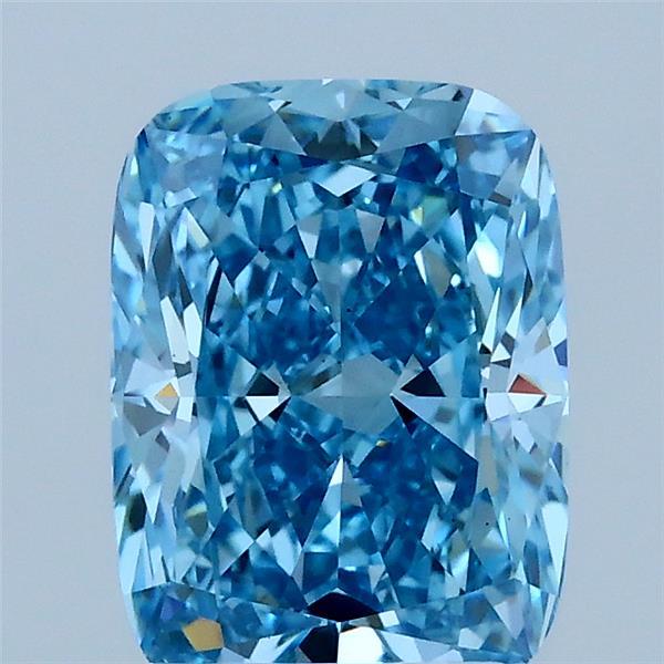 2.02 Carat Cushion Shaped, Ideal Cut, FANCY VIVID BLUE Color, VS1 Clarity, IGI Certified Lab Grown Diamond