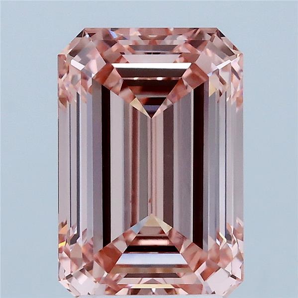 3.00 Carat Emerald Shaped, Ideal Cut, FANCY INTENSE PINK Color, VS1 Clarity, IGI Certified Lab Grown Diamond