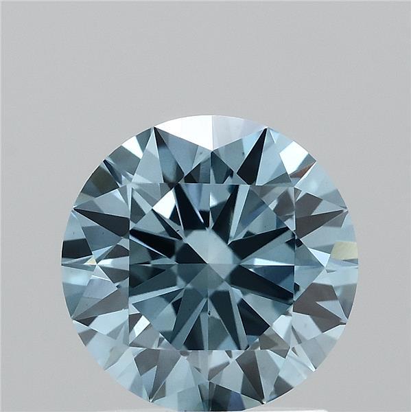 1.54 Carat Round Shaped, Ideal Cut, FANCY VIVID BLUE Color, VS1 Clarity, IGI Certified Lab Grown Diamond