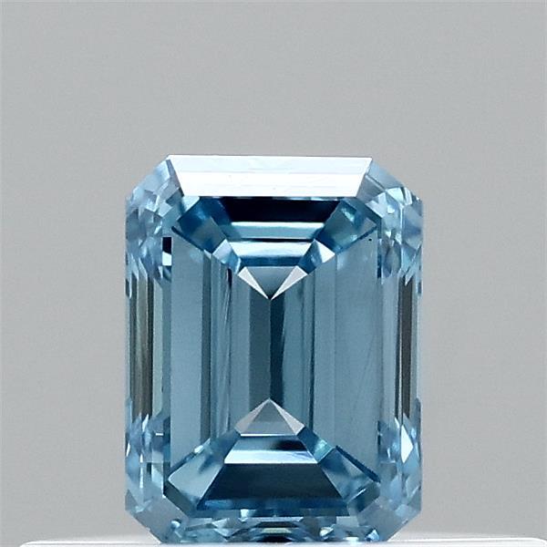 0.32 Carat Emerald Shaped, Excellent Cut, FANCY VIVID BLUE Color, VS1 Clarity, IGI Certified Lab Grown Diamond
