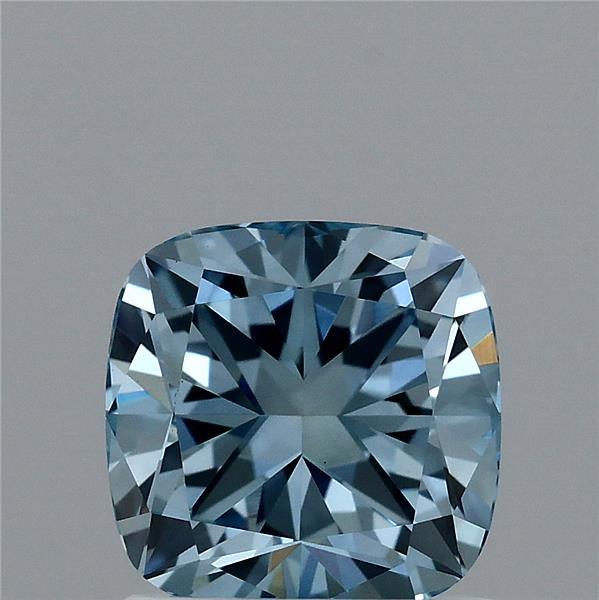 1.26 Carat Cushion Shaped, Ideal Cut, FANCY VIVID BLUE Color, VVS2 Clarity, IGI Certified Lab Grown Diamond