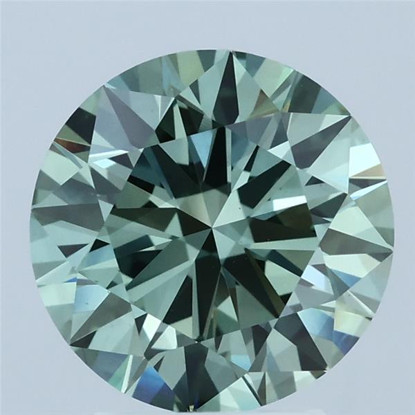 2.99 Carat Round Shaped, Excellent Cut, FANCY VIVID GREEN Color, VS2 Clarity, IGI Certified Lab Grown Diamond
