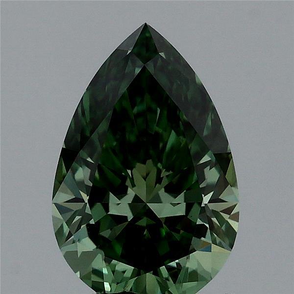 1.01 Carat Pear Shaped, Ideal Cut, FANCY VIVID GREEN Color, VS1 Clarity, IGI Certified Lab Grown Diamond