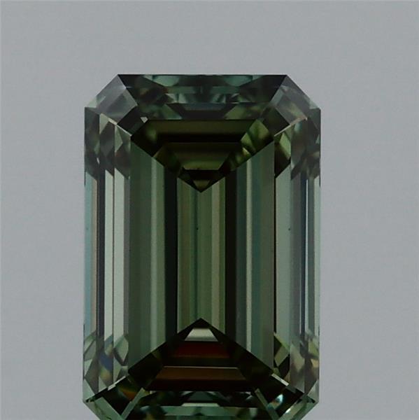 1.01 Carat Emerald Shaped, Ideal Cut, FANCY VIVID GREEN Color, VS1 Clarity, IGI Certified Lab Grown Diamond