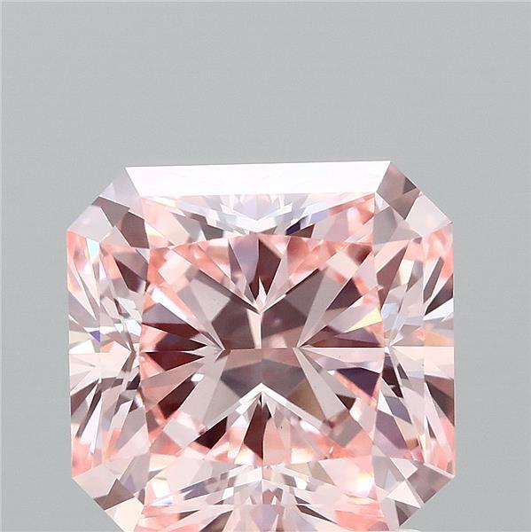 2.20 Carat Radiant Shaped, Ideal Cut, FANCY INTENSE PINK Color, VVS2 Clarity, IGI Certified Lab Grown Diamond
