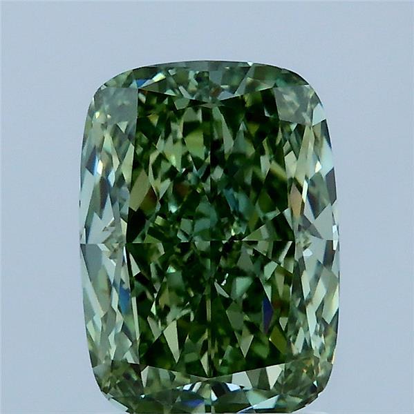 2.19 Carat Cushion Shaped, Excellent Cut, FANCY VIVID GREEN Color, VVS2 Clarity, IGI Certified Lab Grown Diamond