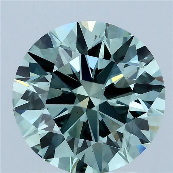 3.02 Carat Round Shaped, Ideal Cut, FANCY INTENSE GREEN Color, VS2 Clarity, IGI Certified Lab Grown Diamond