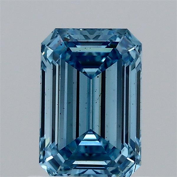 1.06 Carat Emerald Shaped, Ideal Cut, FANCY VIVID BLUE Color, VS1 Clarity, IGI Certified Lab Grown Diamond
