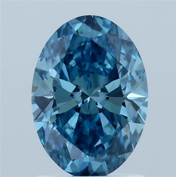 1.50 Carat Oval Shaped, Ideal Cut, FANCY VIVID BLUE Color, VVS2 Clarity, IGI Certified Lab Grown Diamond