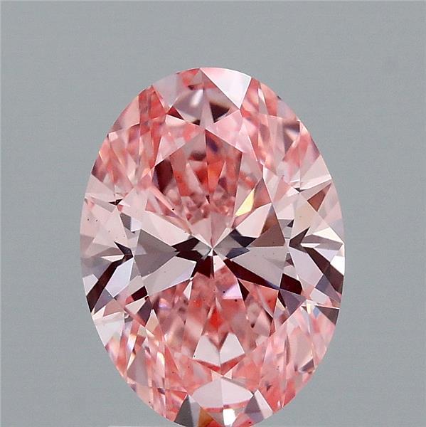 2.00 Carat Oval Shaped, Ideal Cut, FANCY VIVID PINK Color, VS1 Clarity, IGI Certified Lab Grown Diamond