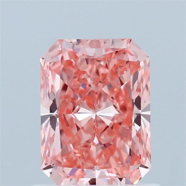 1.00 Carat Radiant Shaped, Ideal Cut, FANCY VIVID PINK Color, VS2 Clarity, IGI Certified Lab Grown Diamond
