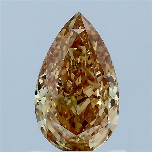 1.07 Carat Pear Shaped, Ideal Cut, FANCY INTENSE YELLOW Color, VS1 Clarity, IGI Certified Lab Grown Diamond