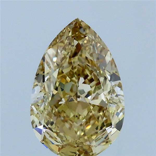 2.70 Carat Pear Shaped, Excellent Cut, FANCY INTENSE YELLOW Color, VS1 Clarity, IGI Certified Lab Grown Diamond