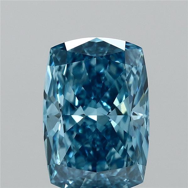 1.06 Carat Cushion Shaped, Ideal Cut, FANCY VIVID BLUE Color, VS1 Clarity, IGI Certified Lab Grown Diamond