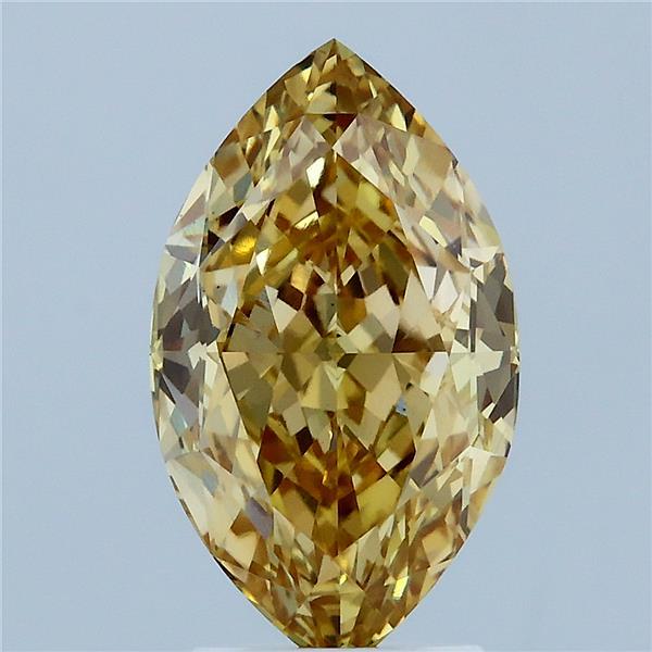 3.23 Carat Marquise Shaped, Excellent Cut, FANCY INTENSE YELLOW Color, VS1 Clarity, IGI Certified Lab Grown Diamond