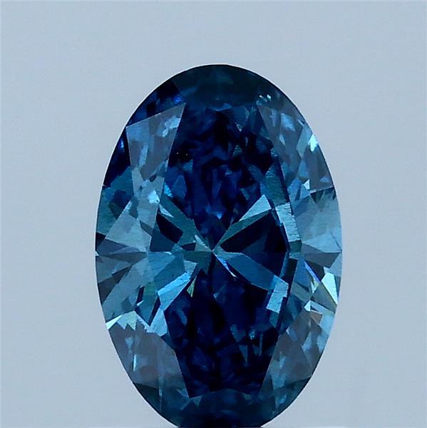 1.00 Carat Oval Shaped, Ideal Cut, FANCY VIVID BLUE Color, SI2 Clarity, IGI Certified Lab Grown Diamond