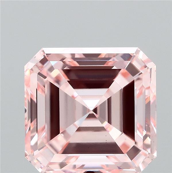 3.37 Carat Asscher Shaped, Excellent Cut, FANCY INTENSE PINK Color, VS1 Clarity, IGI Certified Lab Grown Diamond