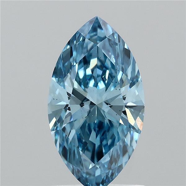 1.22 Carat Marquise Shaped, Ideal Cut, FANCY VIVID BLUE Color, VS2 Clarity, IGI Certified Lab Grown Diamond