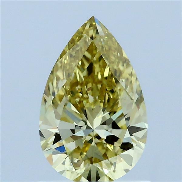1.00 Carat Pear Shaped, Excellent Cut, FANCY INTENSE YELLOW Color, VS2 Clarity, IGI Certified Lab Grown Diamond