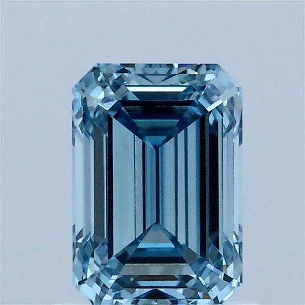 1.03 Carat Emerald Shaped, Ideal Cut, FANCY VIVID BLUE Color, VS1 Clarity, IGI Certified Lab Grown Diamond