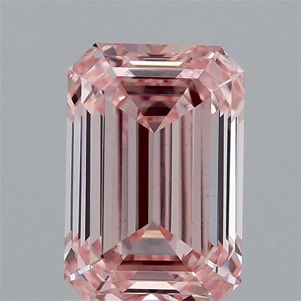 1.25 Carat Emerald Shaped, Excellent Cut, FANCY INTENSE PINK Color, VS1 Clarity, IGI Certified Lab Grown Diamond