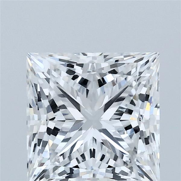 2.10 Carat Princess Shaped, Ideal Cut, D Color, VVS2 Clarity, IGI Certified Lab Grown Diamond