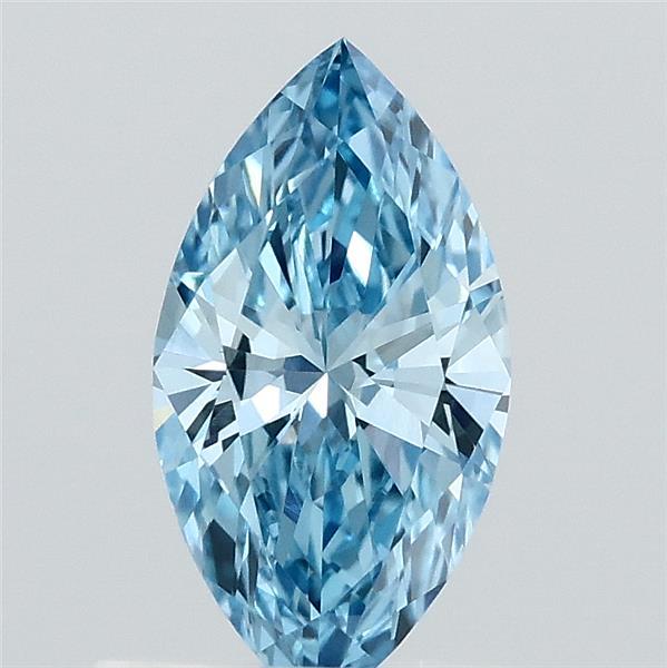 0.62 Carat Marquise Shaped, Ideal Cut, FANCY VIVID BLUE Color, VVS1 Clarity, IGI Certified Lab Grown Diamond