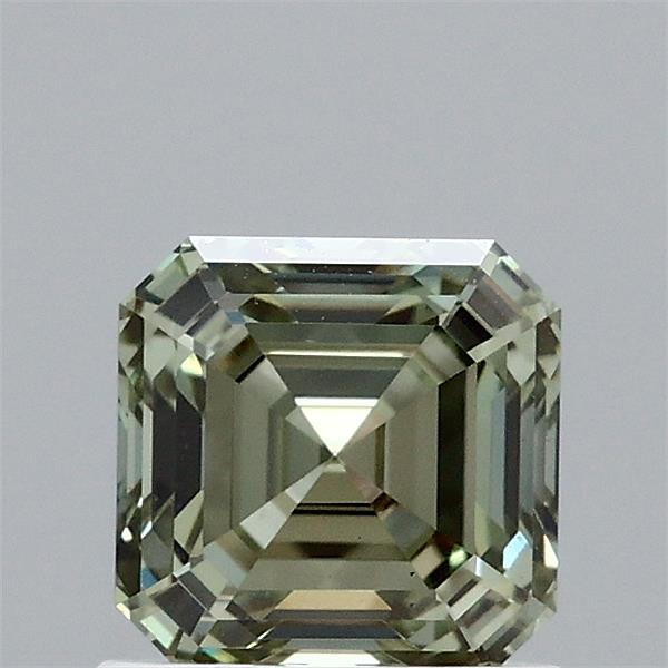 1.08 Carat Asscher Shaped, Excellent Cut, FANCY VIVID GREEN Color, VS1 Clarity, IGI Certified Lab Grown Diamond