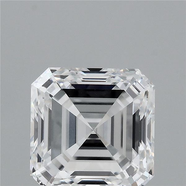 4.09 Carat Asscher Shaped, Ideal Cut, D Color, VVS2 Clarity, IGI Certified Lab Grown Diamond