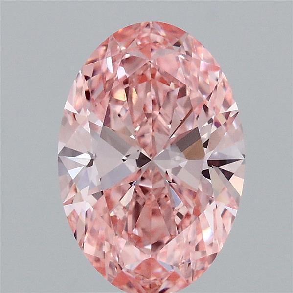 1.55 Carat Oval Shaped, Ideal Cut, FANCY VIVID PINK Color, VVS2 Clarity, IGI Certified Lab Grown Diamond