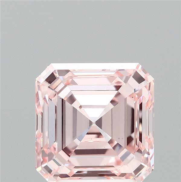 3.16 Carat Asscher Shaped, Ideal Cut, FANCY INTENSE PINK Color, VS1 Clarity, IGI Certified Lab Grown Diamond