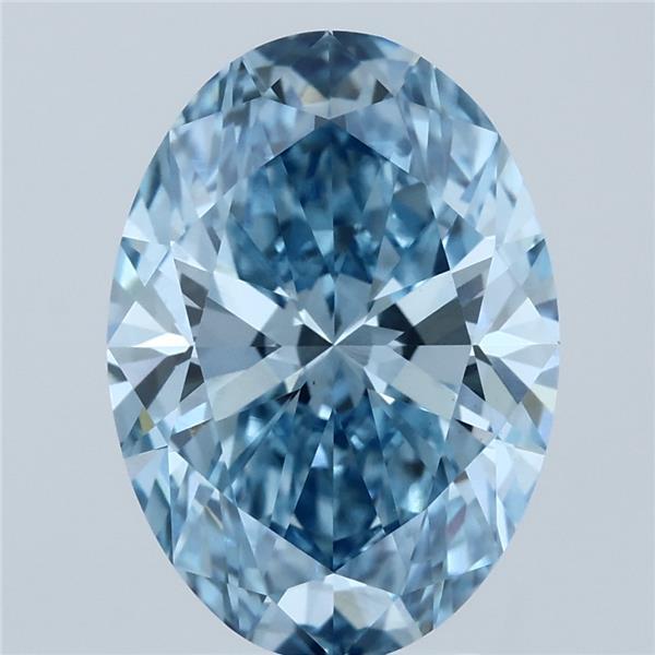 4.08 Carat Oval Shaped, Ideal Cut, FANCY VIVID BLUE Color, VS1 Clarity, IGI Certified Lab Grown Diamond