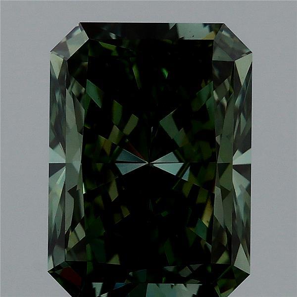 3.00 Carat Radiant Shaped, Ideal Cut, FANCY VIVID GREEN Color, VS1 Clarity, IGI Certified Lab Grown Diamond