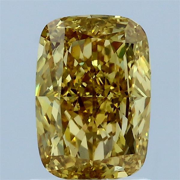 1.36 Carat Cushion Shaped, Ideal Cut, FANCY INTENSE YELLOW Color, VS1 Clarity, IGI Certified Lab Grown Diamond