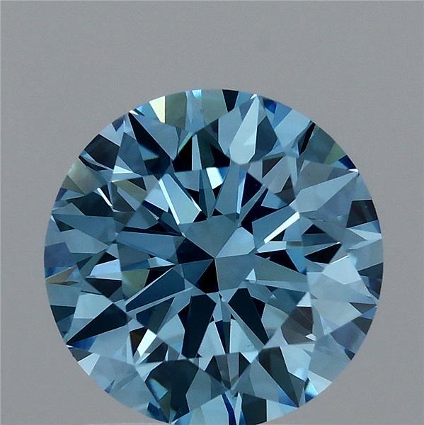 1.70 Carat Round Shaped, Ideal Cut, FANCY VIVID BLUE Color, VS1 Clarity, IGI Certified Lab Grown Diamond