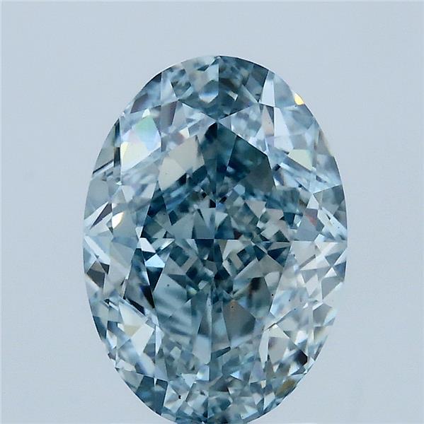 3.25 Carat Oval Shaped, Very Good Cut, FANCY INTENSE BLUE Color, VS1 Clarity, IGI Certified Lab Grown Diamond