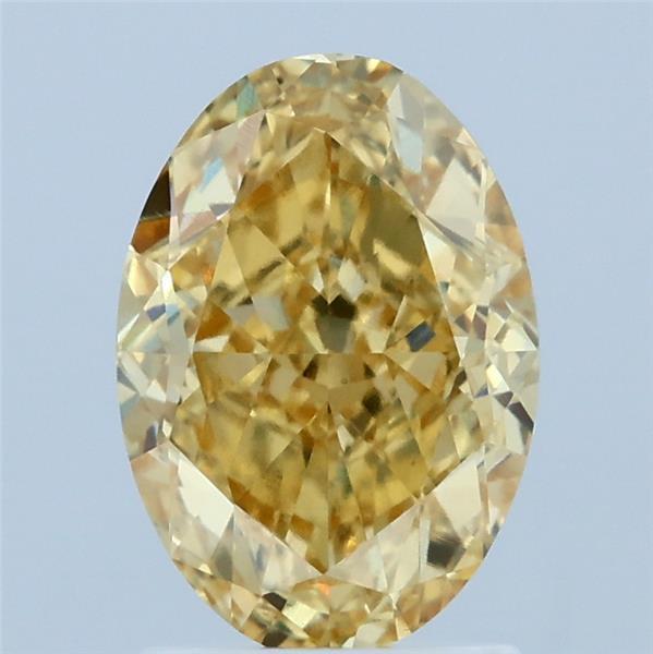 2.22 Carat Oval Shaped, Very Good Cut, FANCY INTENSE YELLOW Color, VVS2 Clarity, IGI Certified Lab Grown Diamond