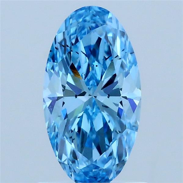 1.04 Carat Oval Shaped, Excellent Cut, FANCY VIVID BLUE Color, SI1 Clarity, IGI Certified Lab Grown Diamond