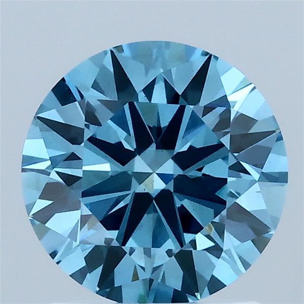 1.50 Carat Round Shaped, Ideal Cut, FANCY VIVID BLUE Color, VS1 Clarity, IGI Certified Lab Grown Diamond